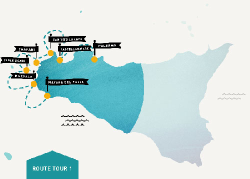 Route Tour 1 - Sicilia Occidentale & Isole Egadi